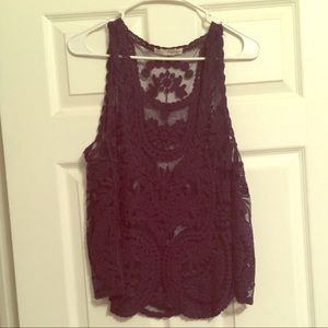 Navy lace tank top